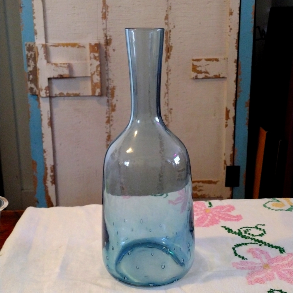 Blue glass vase